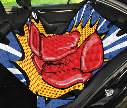 Pop Art Boxing Gloves Print Pet Car Back Seat Cover