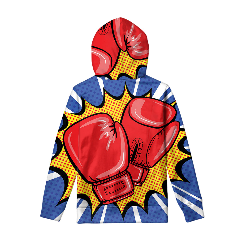 Pop Art Boxing Gloves Print Pullover Hoodie