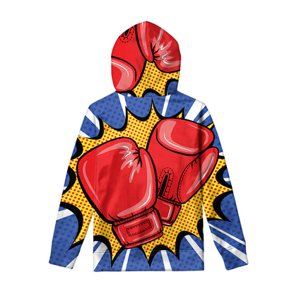 Pop Art Boxing Gloves Print Pullover Hoodie