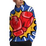 Pop Art Boxing Gloves Print Pullover Hoodie