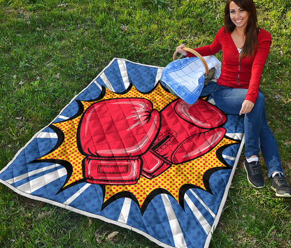 Pop Art Boxing Gloves Print Quilt