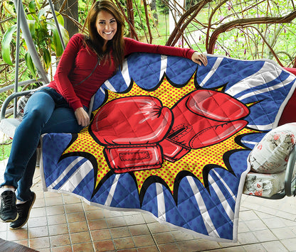 Pop Art Boxing Gloves Print Quilt