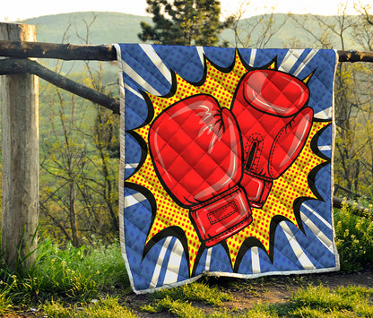 Pop Art Boxing Gloves Print Quilt