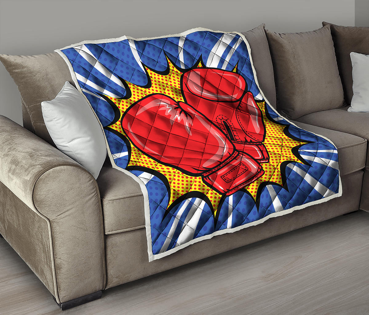 Pop Art Boxing Gloves Print Quilt