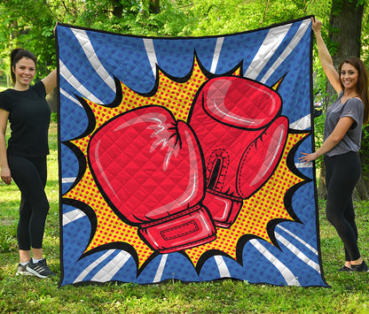 Pop Art Boxing Gloves Print Quilt