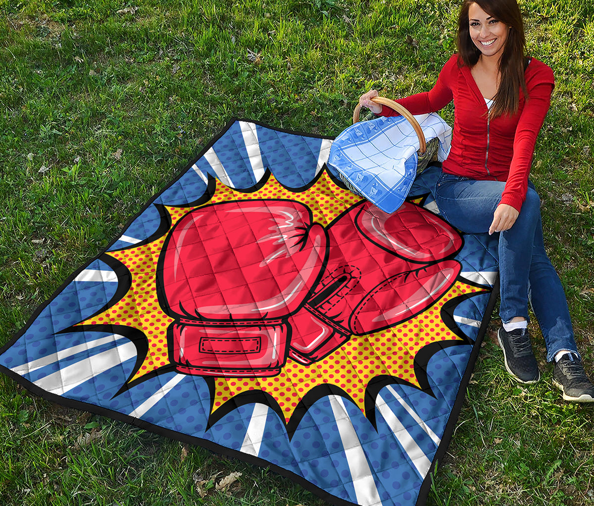 Pop Art Boxing Gloves Print Quilt