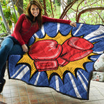 Pop Art Boxing Gloves Print Quilt