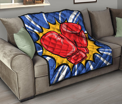 Pop Art Boxing Gloves Print Quilt