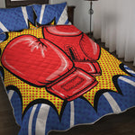 Pop Art Boxing Gloves Print Quilt Bed Set
