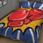 Pop Art Boxing Gloves Print Quilt Bed Set