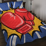Pop Art Boxing Gloves Print Quilt Bed Set