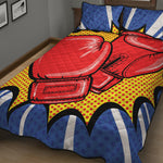 Pop Art Boxing Gloves Print Quilt Bed Set
