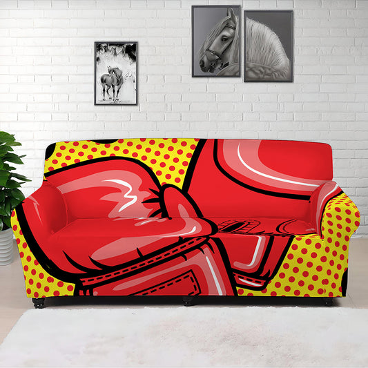 Pop Art Boxing Gloves Print Sofa Cover