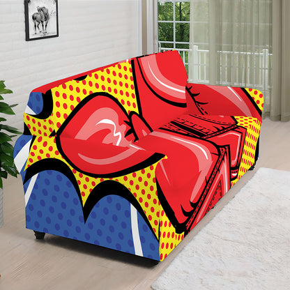 Pop Art Boxing Gloves Print Sofa Cover