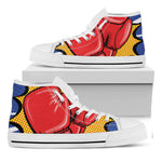 Pop Art Boxing Gloves Print White High Top Shoes