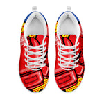 Pop Art Boxing Gloves Print White Sneakers