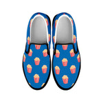 Popcorn Box Pattern Print Black Slip On Shoes