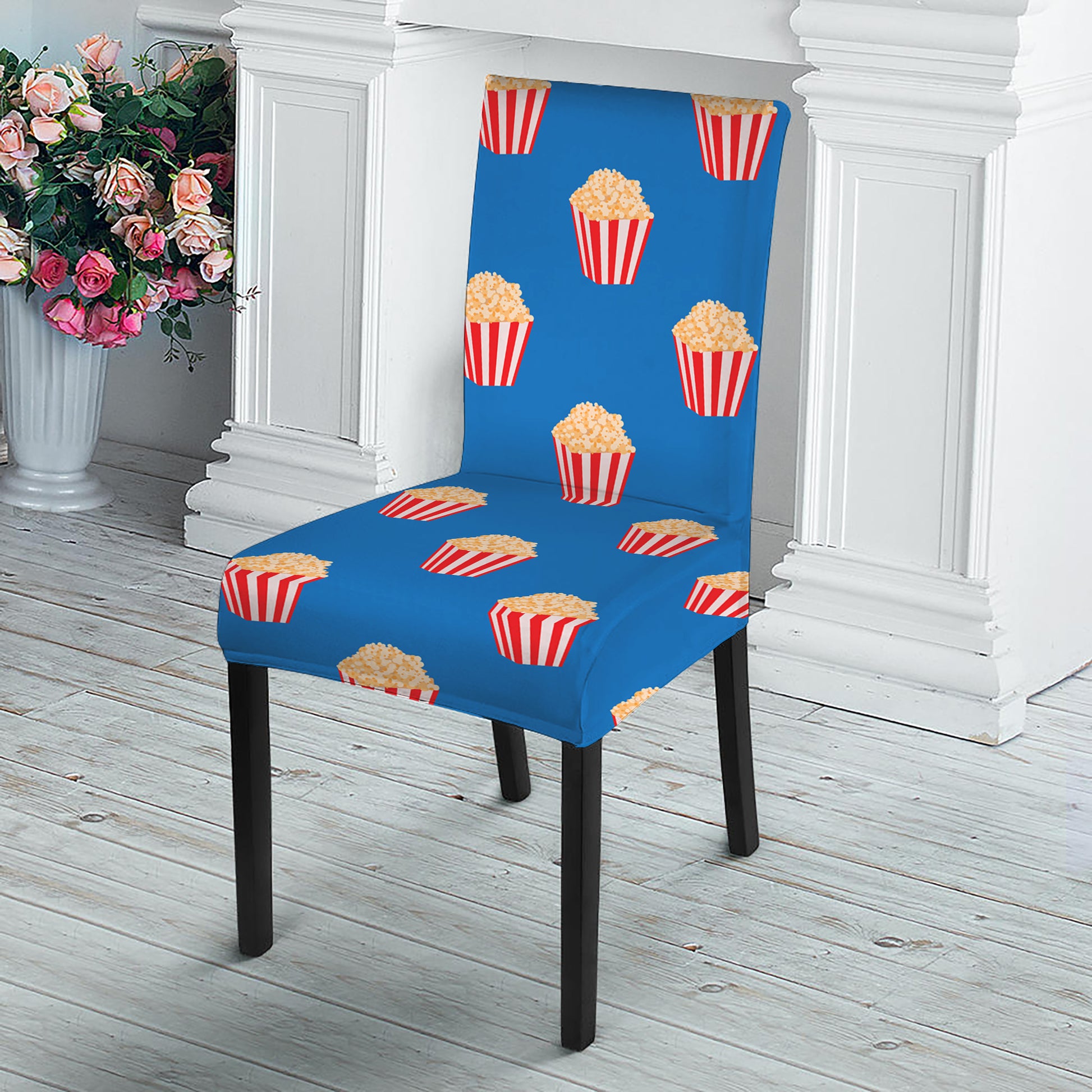 Popcorn Box Pattern Print Dining Chair Slipcover