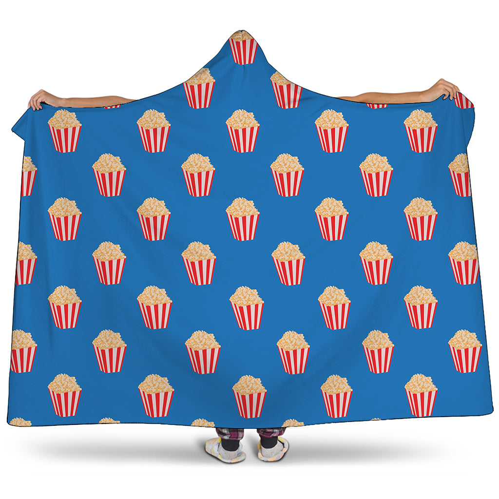 Popcorn Box Pattern Print Hooded Blanket