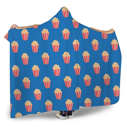 Popcorn Box Pattern Print Hooded Blanket
