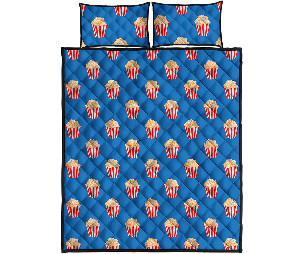 Popcorn Box Pattern Print Quilt Bed Set