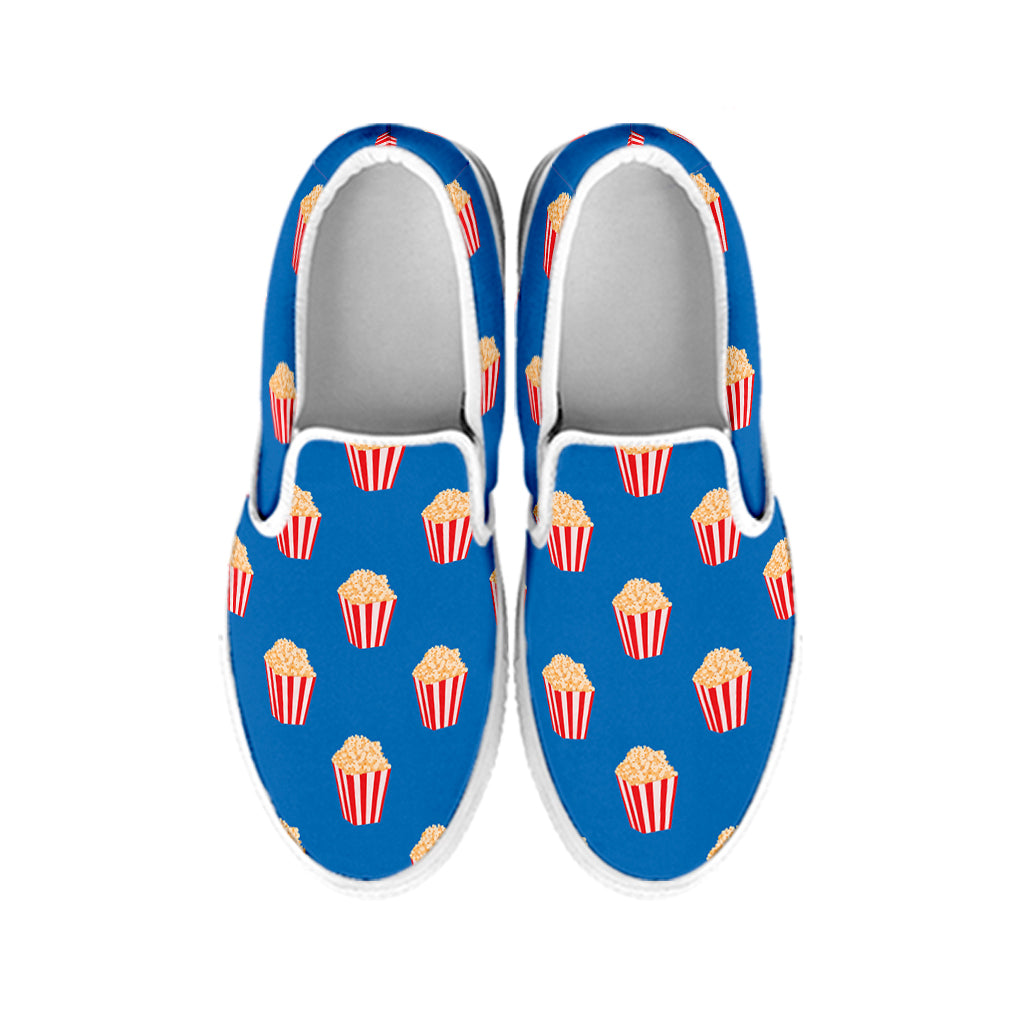 Popcorn Box Pattern Print White Slip On Shoes