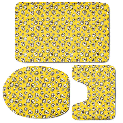 Popcorn Pattern Print 3 Piece Bath Mat Set