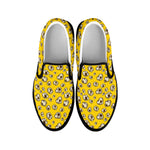 Popcorn Pattern Print Black Slip On Shoes