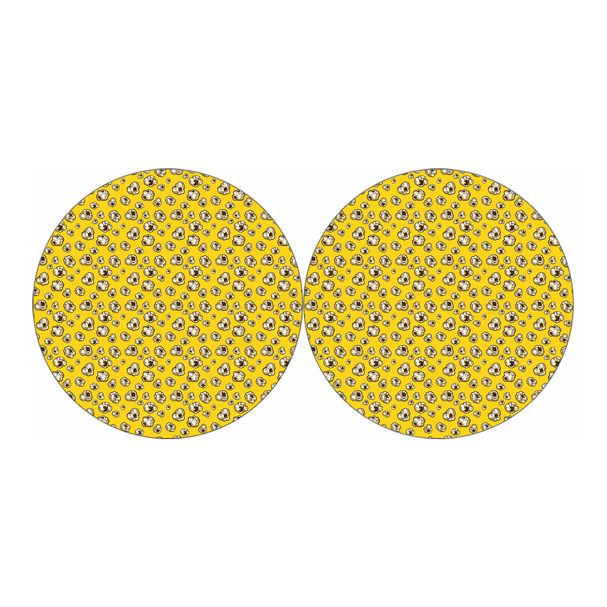 Popcorn Pattern Print Car Coasters