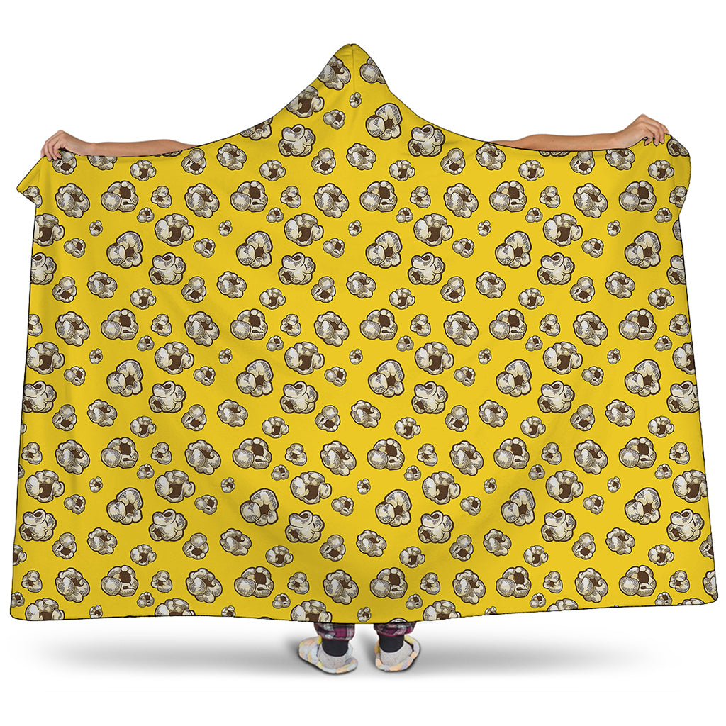 Popcorn Pattern Print Hooded Blanket