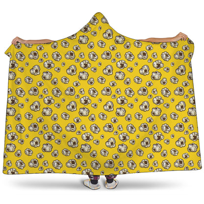Popcorn Pattern Print Hooded Blanket
