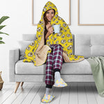 Popcorn Pattern Print Hooded Blanket