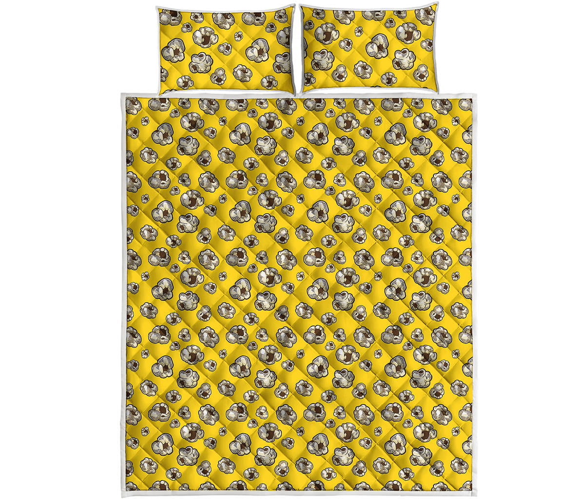 Popcorn Pattern Print Quilt Bed Set