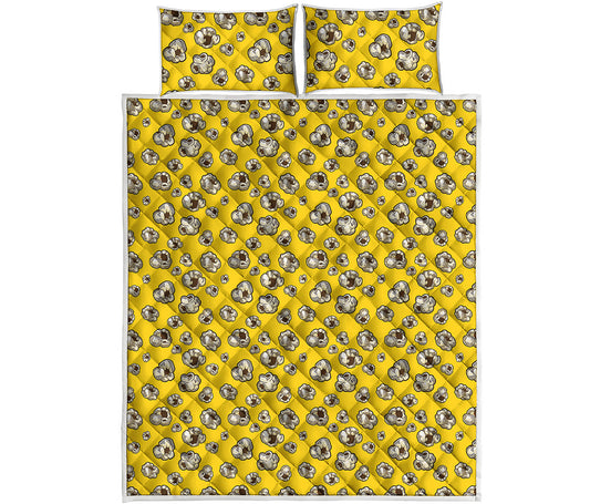 Popcorn Pattern Print Quilt Bed Set
