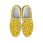 Popcorn Pattern Print White Slip On Shoes