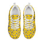 Popcorn Pattern Print White Sneakers