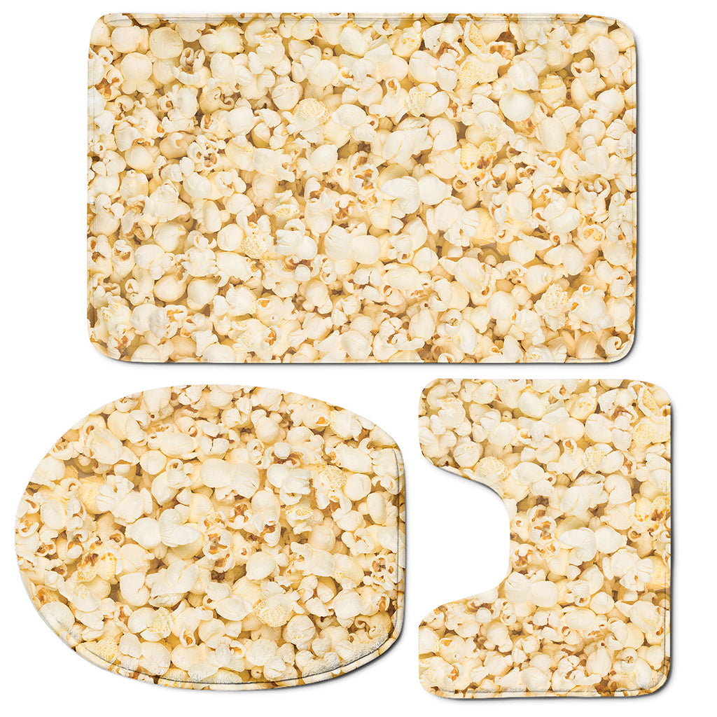 Popcorn Print 3 Piece Bath Mat Set