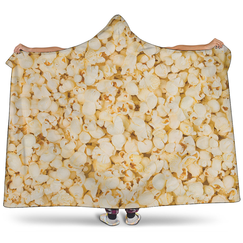 Popcorn Print Hooded Blanket