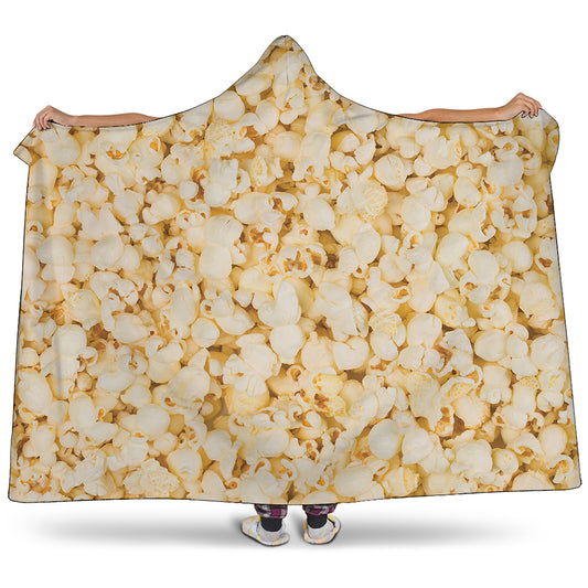Popcorn Print Hooded Blanket