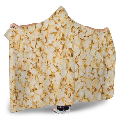 Popcorn Print Hooded Blanket