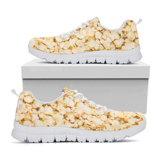 Popcorn Print White Sneakers