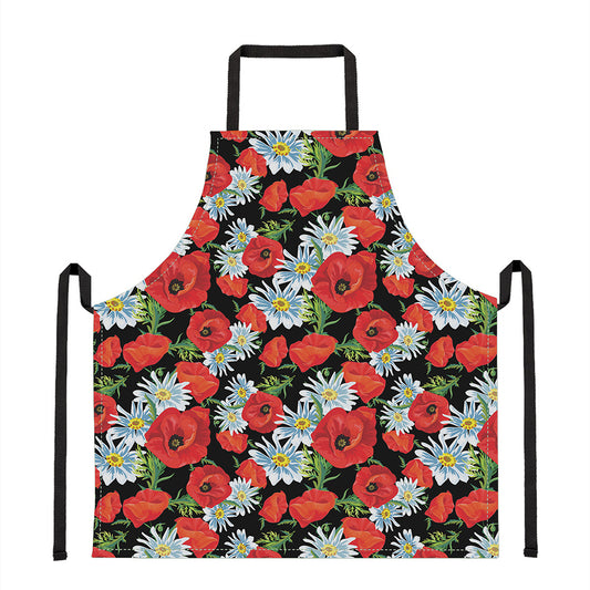 Poppy And Chamomile Pattern Print Apron