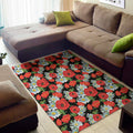 Poppy And Chamomile Pattern Print Floor Mat