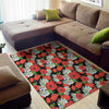 Poppy And Chamomile Pattern Print Area Rug