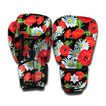 Poppy And Chamomile Pattern Print Boxing Gloves