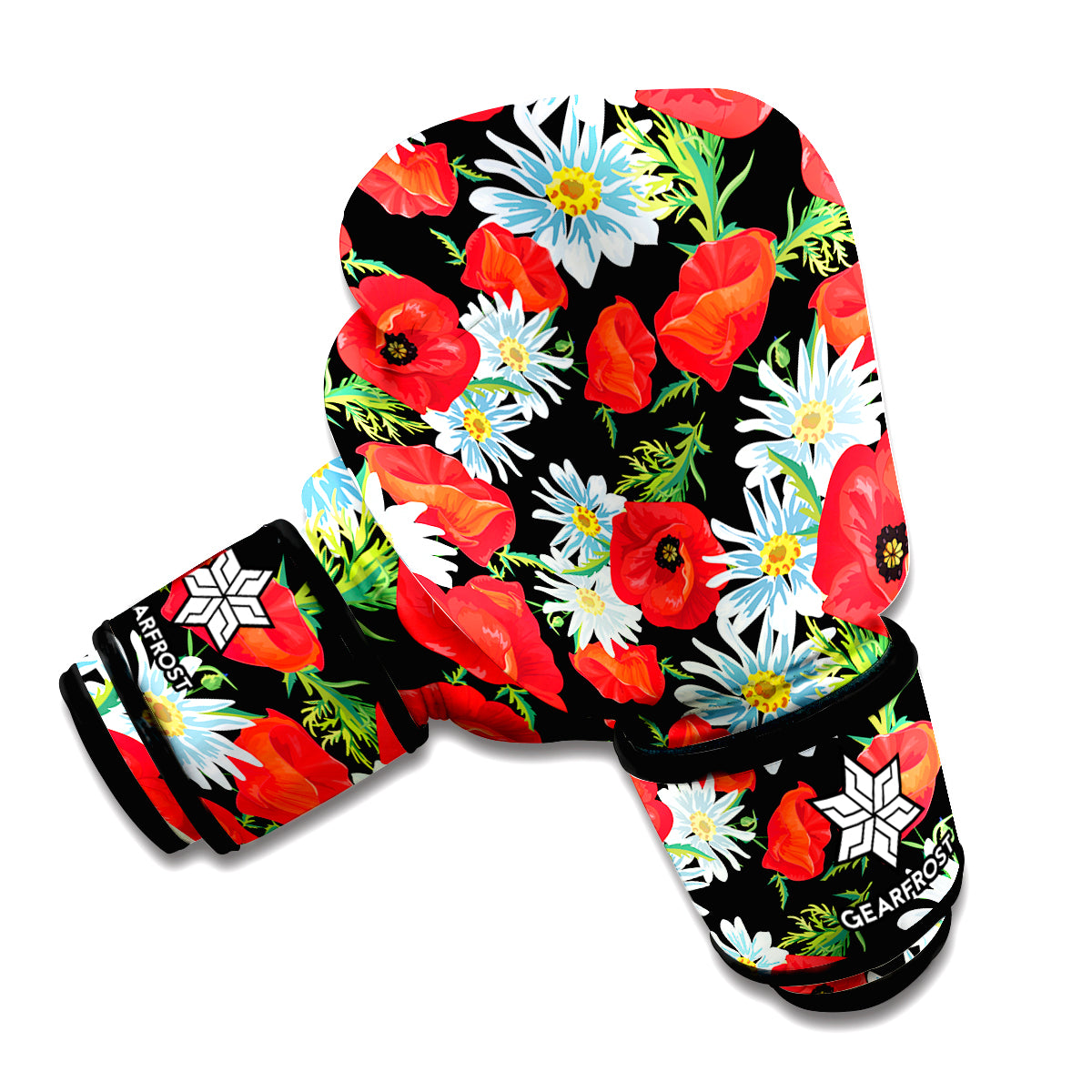 Poppy And Chamomile Pattern Print Boxing Gloves