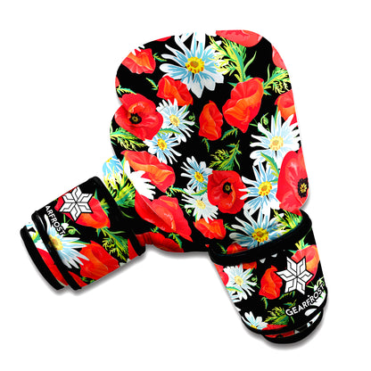 Poppy And Chamomile Pattern Print Boxing Gloves