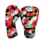 Poppy And Chamomile Pattern Print Boxing Gloves