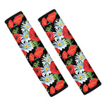 Poppy And Chamomile Pattern Print Car Seat Belt Covers