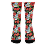 Poppy And Chamomile Pattern Print Crew Socks